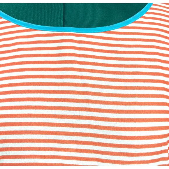 Lush Nordstrom Sleeveless Chiffon Blouse Top Orange White Stripe Medium - Picture 4 of 8